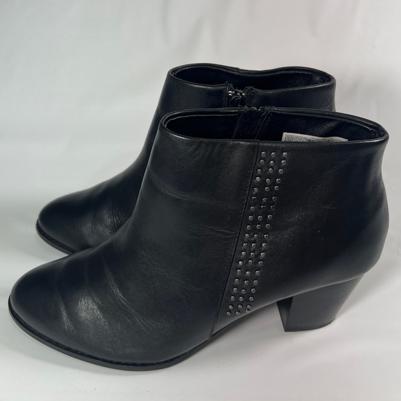 Vionic Georgia Leather Ankle Booties Womens 10 Black Studded Orthaheel VW4146 - Picture 4 of 11